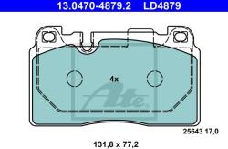 ATE set placute frana, frana disc ATE Ceramic 13.0470-4879.2 (13.0470-4879.2)