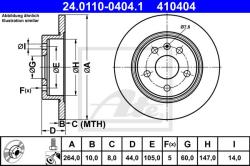 ATE Disc frana ATE 24.0110-0404.1 (24.0110-0404.1) - automobilus