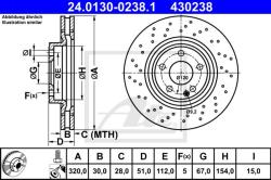 ATE Disc frana ATE 24.0130-0238.1 (24.0130-0238.1)