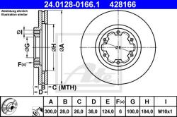 ATE Disc frana ATE 24.0128-0166.1 (24.0128-0166.1) - automobilus