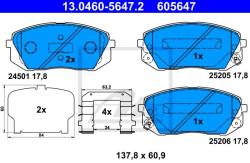 ATE set placute frana, frana disc ATE 13.0460-5647.2 (13.0460-5647.2)