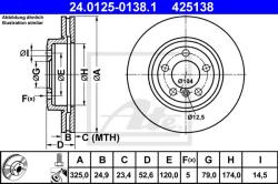 ATE Disc frana ATE 24.0125-0138.1 (24.0125-0138.1)