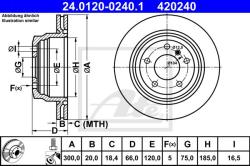 ATE Disc frana ATE 24.0120-0240.1 (24.0120-0240.1) - automobilus