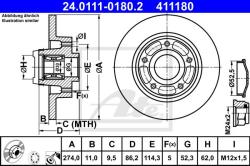 ATE Disc frana ATE 24.0111-0180.2 (24.0111-0180.2)