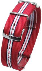 Morellato Curea Morellato tip NATO - Band Nastro Cannete - Culoare Rosu, Alb, Albastru- 22mm - A01U3972A74802CR (A01U3972A74802CR)