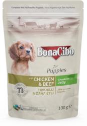 BonaCibo POUCH - WET PUPPY DOG FOOD - CHICKEN & BEEF 100g
