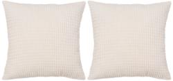 vidaXL Set de perne, 2 buc, ivoar, 45 x 45 cm, velur (132894)