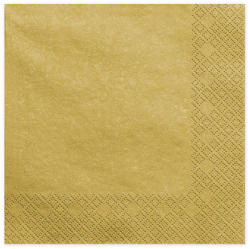 PartyDeco S. r. o Szalvéta, arany, 3 rétegű, 40X40cm, 20db