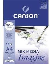 Canson Bloc de desen Imagine, A4, 200 g/mp, 50 file, CANSON (200006008)
