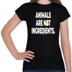 printfashion Animals are not ingredients. - vegán aktivista grafika #2 - Női póló - Fekete (3906393)