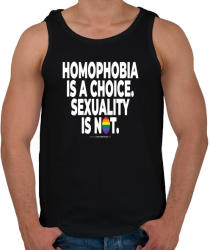 printfashion Homophobia is a choice. Sexuality is not. - humanista - LMBT / LMBTQIA (132) - Férfi atléta - Fekete (3908556)