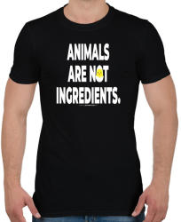 printfashion Animals are not ingredients. - vegán aktivista grafika #2 - Férfi póló - Fekete (3906301)