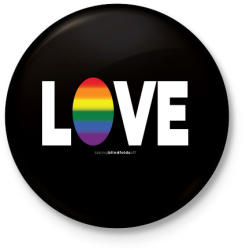 printfashion LOVE - humanista - LMBT / LMBTQI (131) - Kitűző, hűtőmágnes - Fekete (3909057)