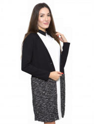 mar. fashion Черно дамско манто с ефектна долна част от букле (02887-02a-01)
