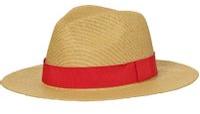 Myrtle Beach Kerek kalap MB6599 - Szalmasárga / piros | S/M (MB6599-1732441)