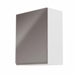 TEMPO KONDELA Felsőszekrény, fehér/szürke extra magasfényű, balos, AURORA G601F