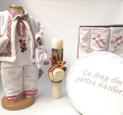 Magazin Traditional Set Traditional Botez Baiat - Costumas + Trusou + Cutie + Lumanare 4