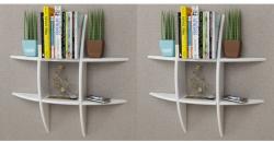 vidaXL Rafturi de perete, 2 buc. , alb (275992) Raft