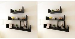vidaXL Rafturi de perete, 6 buc. , negru (275989) - vidaxl Raft