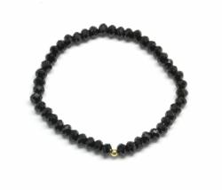  Bratara Spinel Negru Diametru 54 mm - Margele Disc Fatetat - 3, 5 x 5 mm - 1 Buc