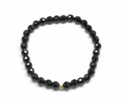 Bratara Spinel Negru Diametru 54 mm - Margele Rotunde Fatetate - 5x5 mm - 1 Buc