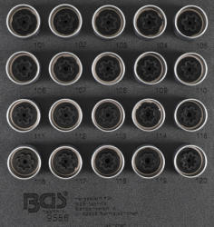 BGS technic Set chei desfăcut antifurt pentru Opel (Tip A) | 20 piese : Suport organizator pentru cărucior 1/6 (BGS 9556) (9556)