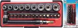 BGS technic BGS DIY Set biţi şi chei tubulare / şurubelniţe unghiulare | Antrenare 6, 3 mm (1/4") | 26 piese (BGS 20802) (20802)