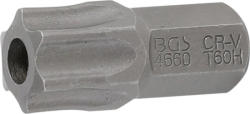 BGS technic Bit Torx | lungime 30 mm | Antrenare 6 colțuri exterior 10 mm (3/8") | Profil T (pentru Torx) cu gaură securizare T60 (BGS 4660) (4660)