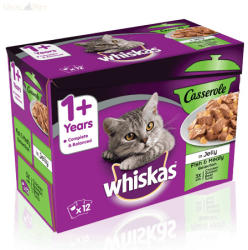 Whiskas 12 pack alutasakos felnőtt macskaeledel Casserole halas-húsos válogatás