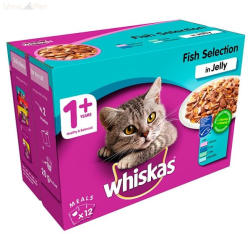 Whiskas 12 pack alutasakos felnőtt macskaeledel halas válogatás aszpikban