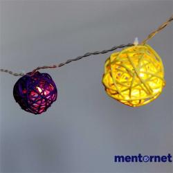 Iris Gömb alakú elemmel működő LED-es fénydekoráció -4m több színű (101-02)