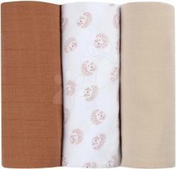 BÉABA Scutece textile din bumbac muselină Cotton Muslin Cloths Beaba Set Herisson de 3 bucăți 70*70 cm, de la 0 luni, maro (BE920346)