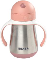 Beaba Ivó palack Bidon dupla falú Stainless Steel Straw Cup Beaba Old Pink 250ml rózsaszín rozsdamentes acélból 8 hó-tól (BE913482)