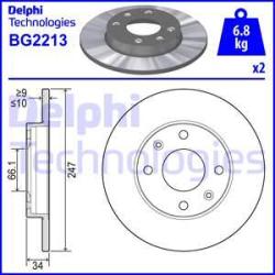 DELPHI Disc frana DELPHI BG2213 (BG2213) - automobilus