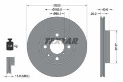 TEXTAR Disc frana TEXTAR PRO 92148903 (92148903)