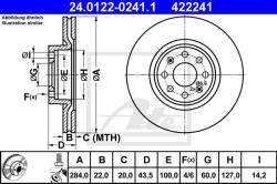 ATE Disc frana ATE 24.0122-0241.1 (24.0122-0241.1) - automobilus