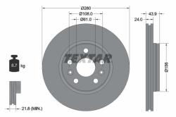 TEXTAR Disc frana TEXTAR PRO 92202403 (92202403)