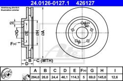 ATE Disc frana ATE 24.0126-0127.1 (24.0126-0127.1)