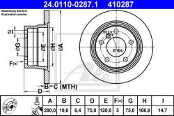 ATE Disc frana ATE 24.0110-0287.1 (24.0110-0287.1)
