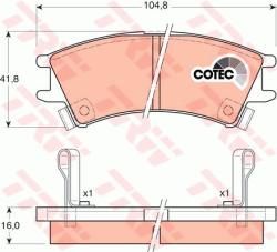 TRW set placute frana, frana disc TRW COTEC GDB3165 (GDB3165)