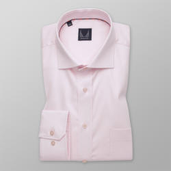 Willsoor Cămașă clasică pentru bărbați, de culoare roz pal, cu un model uniform 12255