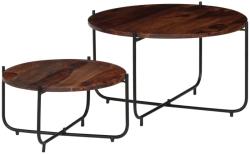 vidaXL Set masă de cafea, 2 piese, lemn masiv de sheesham, 60 x 35 cm (246015) - vidaxl Masa de cafea