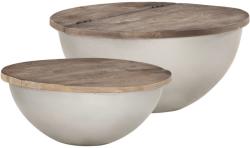 vidaXL Set de măsuțe de cafea în formă de bol 2 piese lemn masiv mango (286561)