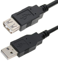 VCOM Cablu USB 2.0 USB A soclu - USB A mufa nichelat 5m negru VCOM (CU202-B-050-PB) - sogest