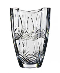 Black Crystal - Ajka Viola * Kristály Hordó váza 23 cm (Smi17267)