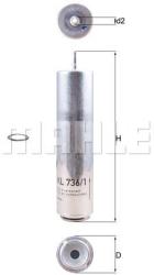 MAHLE filtru combustibil MAHLE KL 736/1D (KL 736/1D) - automobilus