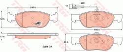TRW set placute frana, frana disc TRW COTEC GDB1290 (GDB1290)