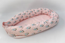 JoliBebe Baby Nest Premium din Bumbac, model fundita roz