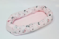 JoliBebe Baby Nest Premium din Bumbac, unicorn cu roz deschis