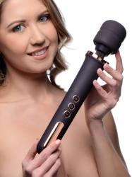 Wand Essentials Scepter 50X Silicone Wand Massager Black/Gold Vibrator